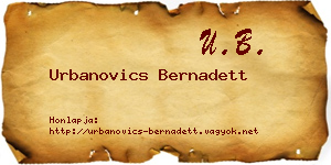 Urbanovics Bernadett névjegykártya